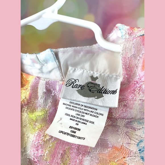 Rare Editions Rainbow Lace Dress -size 18 mo - EUC - Picture 7 of 7